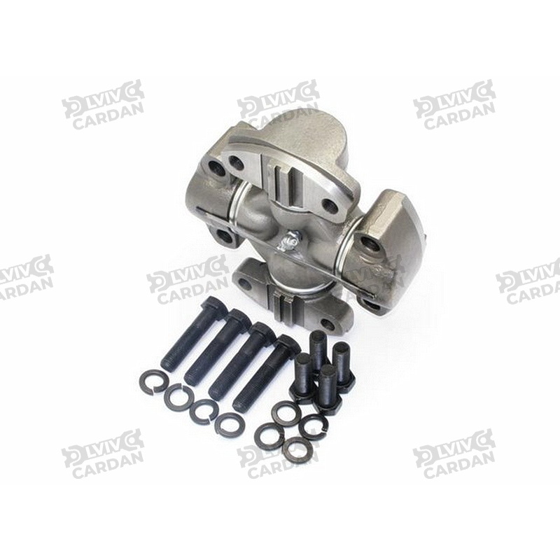Хрестовина бугельна 8.5C 2LWT + 2HWD 71x124x165, центральна змазка , 950 (DRIVESHAFT PARTS)